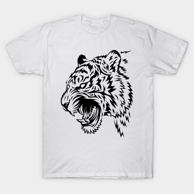 Tribal Tattoo White tiger T-Shirt by albertocubatas